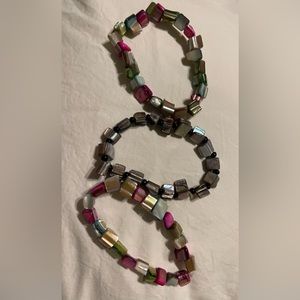 3 Mother of Pearl stretch bracelets